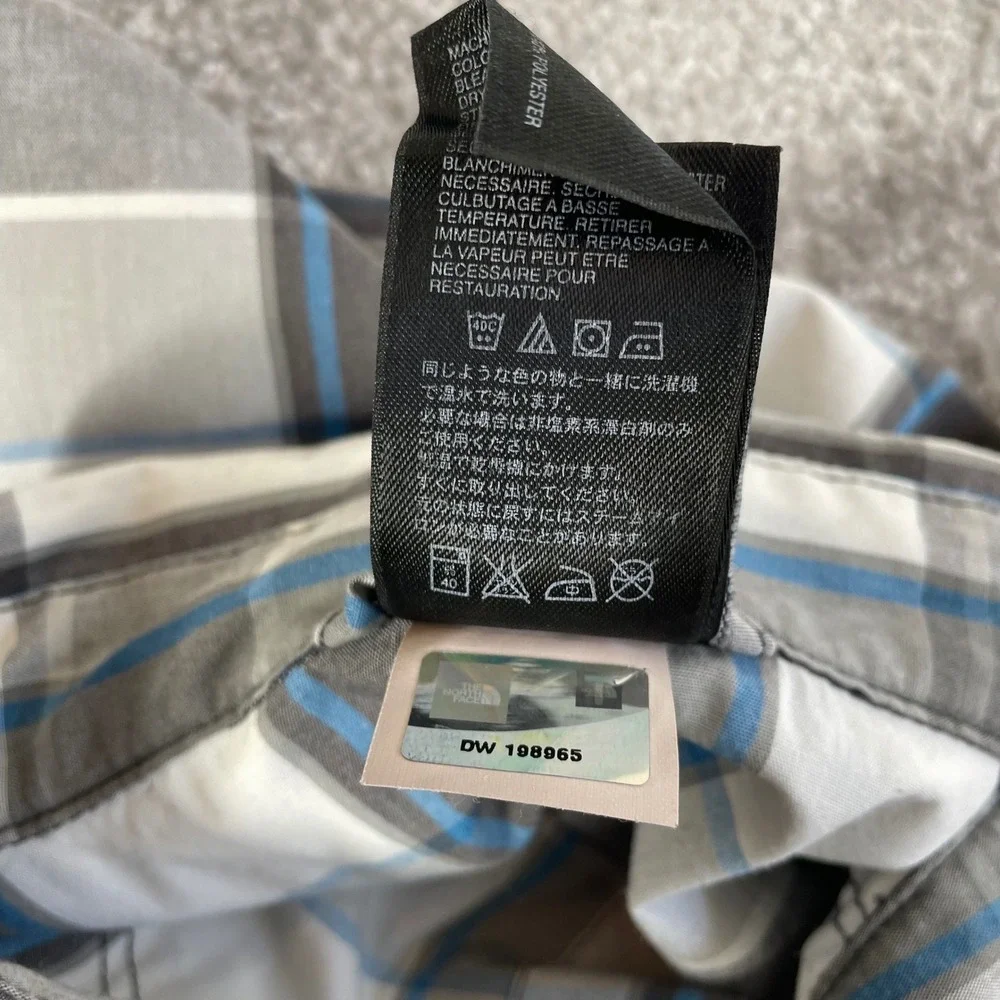 North Face Button Up Shirt Mens Large Plaid Western Short Sleeve‎ Outdoors